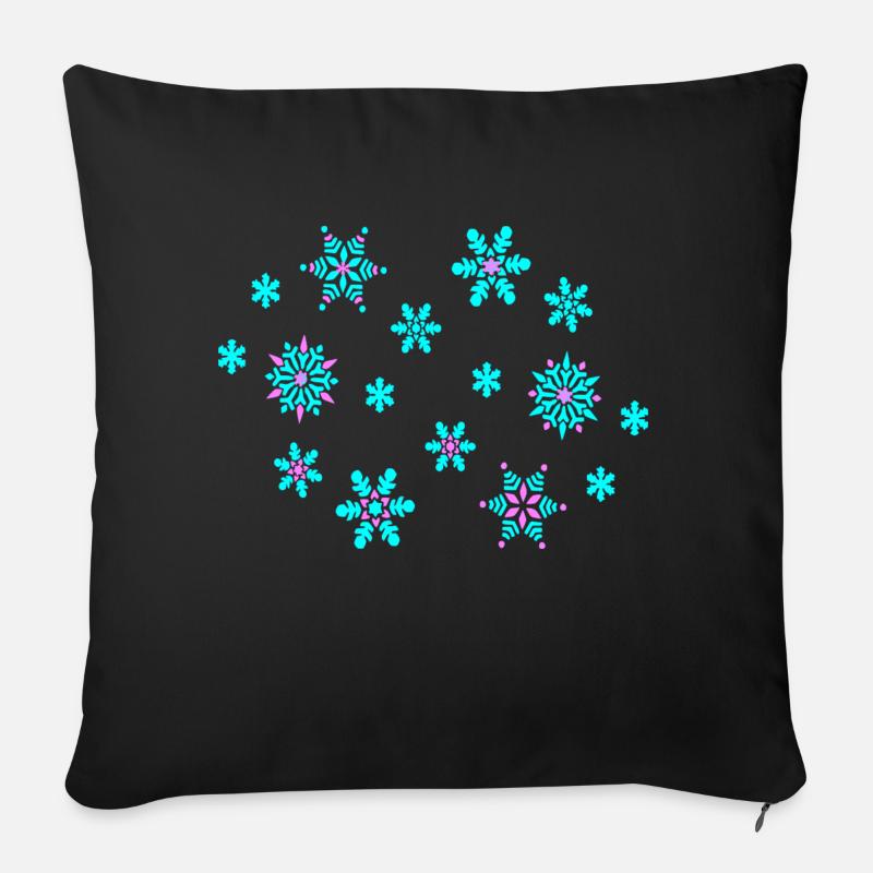 Schneeflocken - Sofakissenbezug 45 x 45 cm - Schwarz