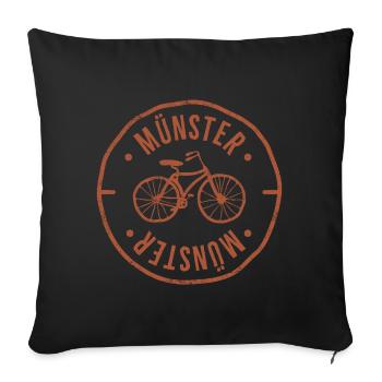 Insigne de la ville cyclable de Munster - Housse de coussin décorative 45 x 45 cm - noir - Devant