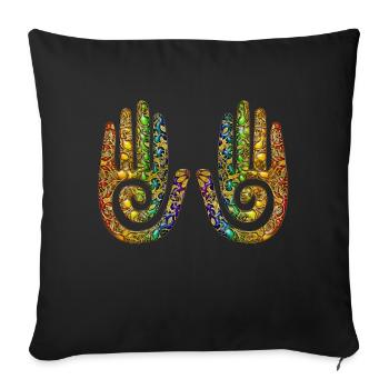 Heilende Spiralen Energie Hände - Ornament - Sofakissenbezug 45 x 45 cm - Schwarz - Vorne