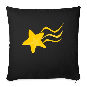 shooting star - Sofa pillowcase 17,3'' x 17,3'' (45 x 45 cm) - black - Front