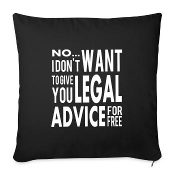 Avocat Conseils juridiques gratuits Citation drôle avocat Cadeau - Housse de coussin décorative 45 x 45 cm - noir - Devant