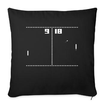 Old tennis videogame - Sofa pillowcase 17,3'' x 17,3'' (45 x 45 cm) - black - Front