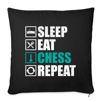 chess - Sofa pillowcase 17,3'' x 17,3'' (45 x 45 cm) - black - Front