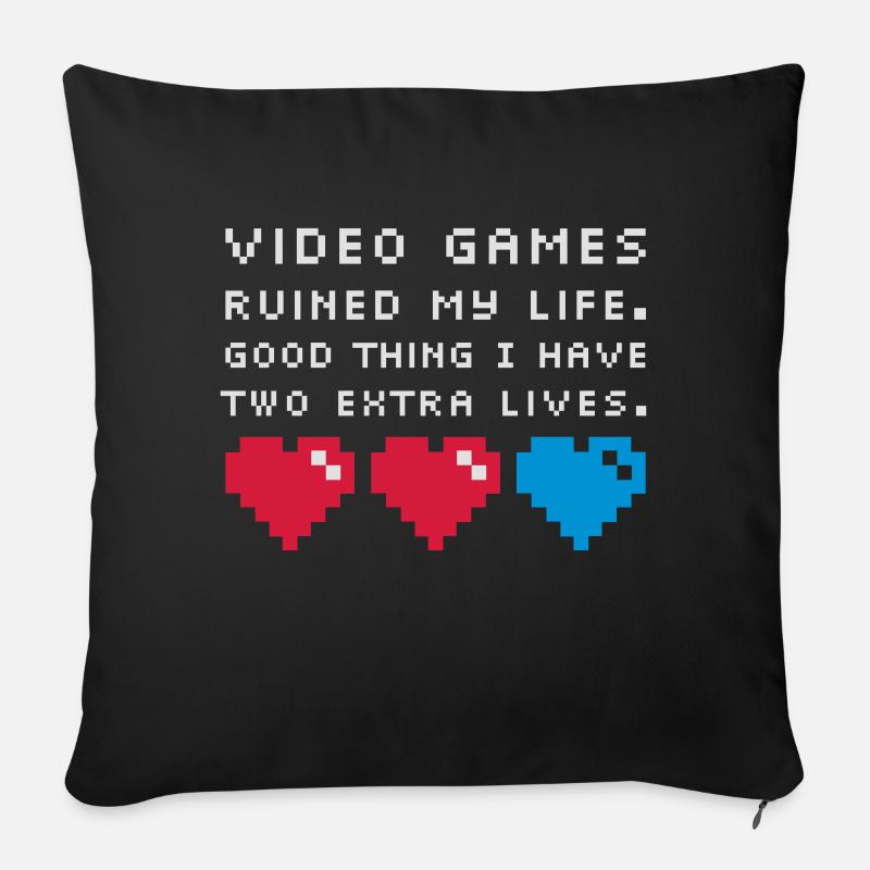 Video Games ruined my life - Sofakissenbezug 45 x 45 cm - Schwarz
