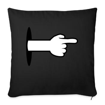 loch wand boden arm hand comic cartoon zeigen zeig - Sofakissenbezug 45 x 45 cm - Schwarz - Vorne