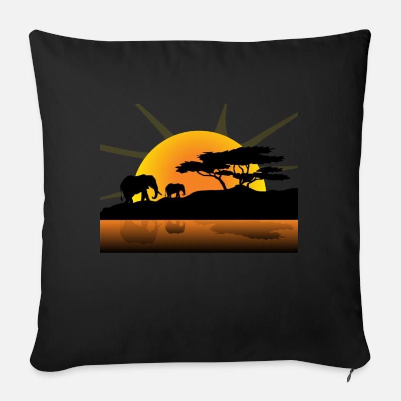Afrika - Sofakissenbezug 45 x 45 cm - Schwarz