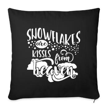 snowflakes - Sofa pillowcase 17,3'' x 17,3'' (45 x 45 cm) - black - Front