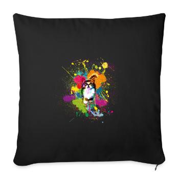 Klekskatze - Housse de coussin décorative 45 x 45 cm - noir - Devant