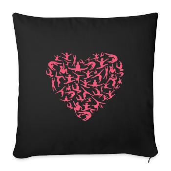 Mädchen Gymnastik Rotes Herz Frauen Turnerin - Sofakissenbezug 45 x 45 cm - Schwarz - Vorne