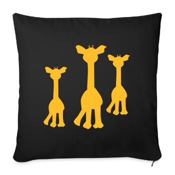 giraffe - Sofa pillowcase 17,3'' x 17,3'' (45 x 45 cm) - black - Front