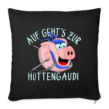 Hüttengaudi - Pistensau - Sofakissenbezug 45 x 45 cm - Schwarz - Vorne