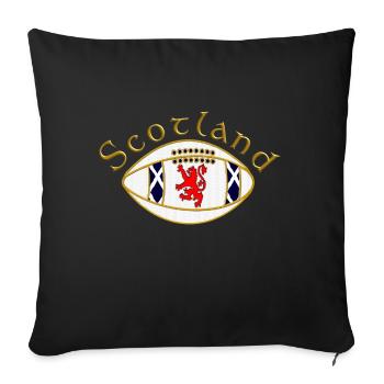 Scotland saltire and red lion rugby sports ball - Sofa pillowcase 17,3'' x 17,3'' (45 x 45 cm) - black - Front