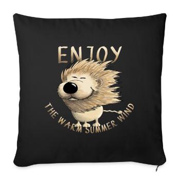 Enjoy - Drolly Lion - Sofa pillowcase 17,3'' x 17,3'' (45 x 45 cm) - black - Front