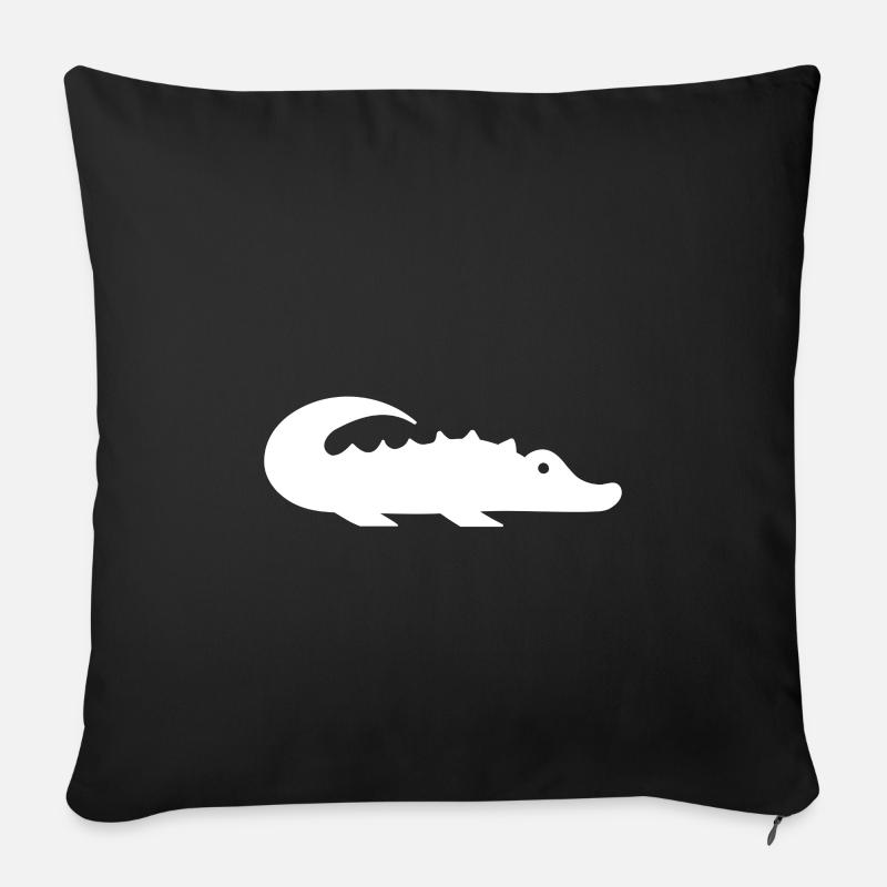 crocodiles - Sofa pillowcase 17,3'' x 17,3'' (45 x 45 cm) - black