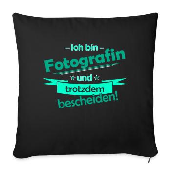 photographe - Housse de coussin décorative 45 x 45 cm - noir - Devant