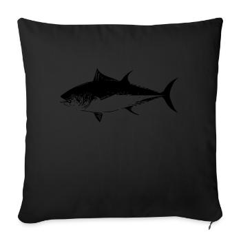 Thunfisch - Sofakissenbezug 45 x 45 cm - Schwarz - Vorne