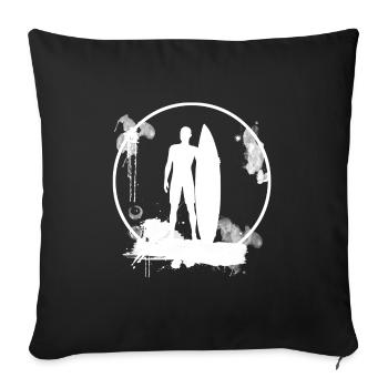 Surfen Cool Vintage Look - Sofakissenbezug 45 x 45 cm - Schwarz - Vorne