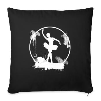 Ballerina Dancer Elegant White - Sofa pillowcase 17,3'' x 17,3'' (45 x 45 cm) - black - Front