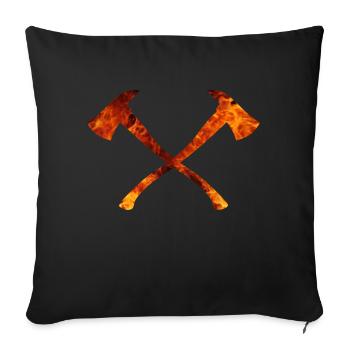 Pompiers - Housse de coussin décorative 45 x 45 cm - noir - Devant