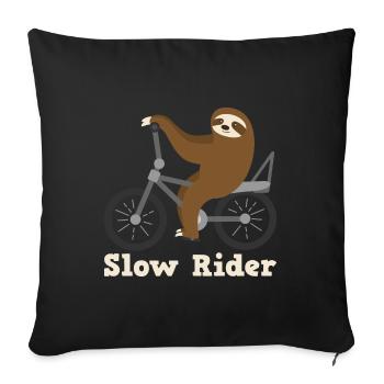 Slow Rider Bicycle Ride Sloth Bicycle Tour - Sofa pillowcase 17,3'' x 17,3'' (45 x 45 cm) - black - Front