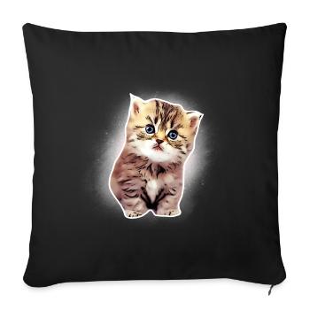 Bébé chat - Housse de coussin décorative 45 x 45 cm - noir - Devant
