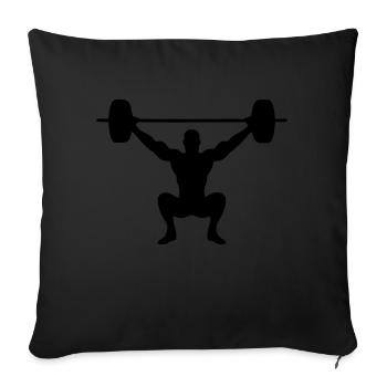 drawing vector weightlifting sport weightlifter - Sofa pillowcase 17,3'' x 17,3'' (45 x 45 cm) - black - Front