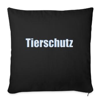 Schriftzug Tierschutz - Sofakissenbezug 45 x 45 cm - Schwarz - Vorne