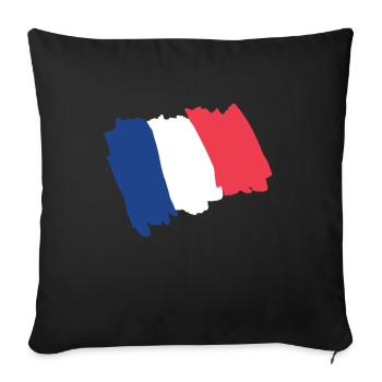 Drapeau de France dessin 2 - Housse de coussin décorative 45 x 45 cm - noir - Devant