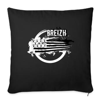 Bretagne - Breizh 20 - Housse de coussin décorative 45 x 45 cm - noir - Devant