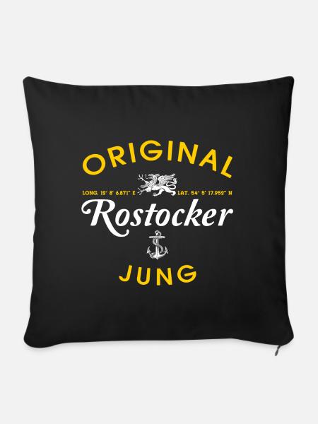 Original Rostocker Jung - Sofakissenbezug 45 x 45 cm - Schwarz