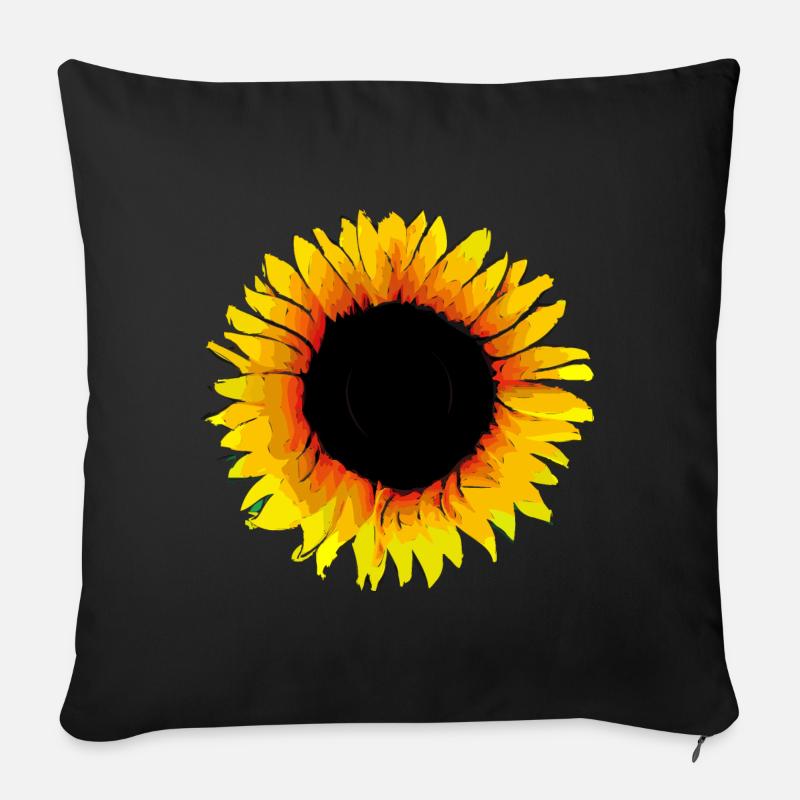 Sunflower - Sofa pillowcase 17,3'' x 17,3'' (45 x 45 cm) - black
