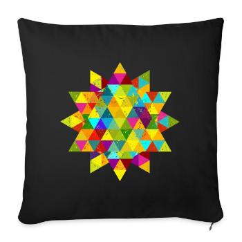 Triangle Rosette Ornament Geek Hipster Big Bang - Sofa pillowcase 17,3'' x 17,3'' (45 x 45 cm) - black - Front