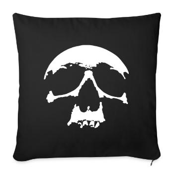 scull - Sofa pillowcase 17,3'' x 17,3'' (45 x 45 cm) - black - Front