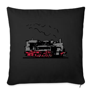 dampflok locomotive old romance - Sofa pillowcase 17,3'' x 17,3'' (45 x 45 cm) - black - Front