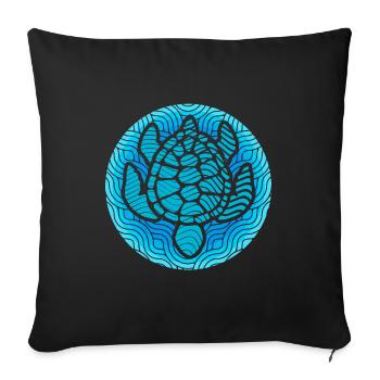 Turtle - Sofa pillowcase 17,3'' x 17,3'' (45 x 45 cm) - black - Front