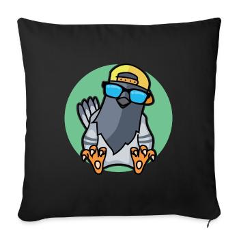 Colombe fraîche - Housse de coussin décorative 45 x 45 cm - noir - Devant