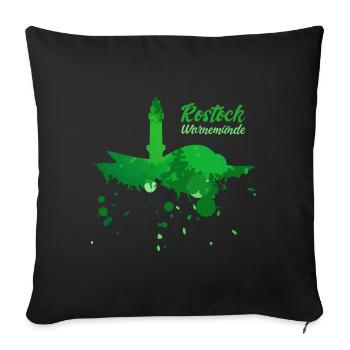 Rostock Warnemünde - Sofa pillowcase 17,3'' x 17,3'' (45 x 45 cm) - black - Front