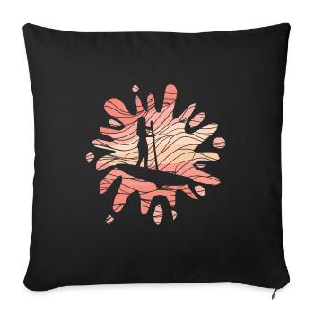 SUP Girl - Sofa pillowcase 17,3'' x 17,3'' (45 x 45 cm) - black - Front