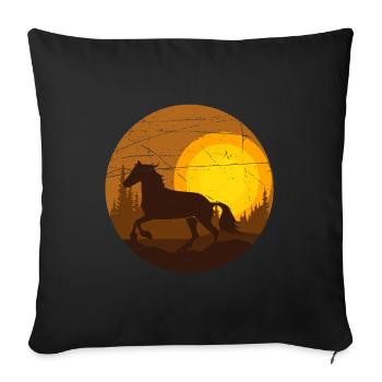 Horse in the sunset - Sofa pillowcase 17,3'' x 17,3'' (45 x 45 cm) - black - Front