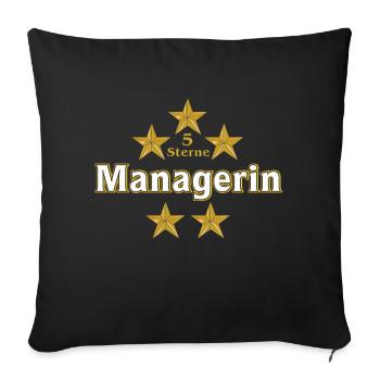 Vom Grafik Designer--5 Sterne Managerin - Sofakissenbezug 45 x 45 cm - Schwarz - Vorne