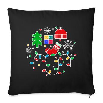 Merry Christmas - Sofa pillowcase 17,3'' x 17,3'' (45 x 45 cm) - black - Front