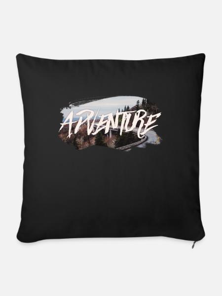 Adventure - Sofakissenbezug 45 x 45 cm - Schwarz