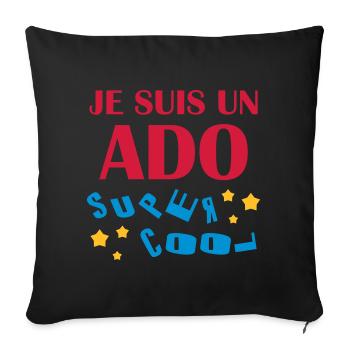 Ado - Adolescent - Adolescente - Famille - Jeune - Sofa pillowcase 17,3'' x 17,3'' (45 x 45 cm) - black - Front