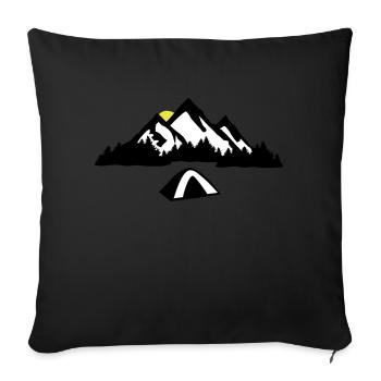 Camping - Nature, Mountains & Forest - Sofa pillowcase 17,3'' x 17,3'' (45 x 45 cm) - black - Front