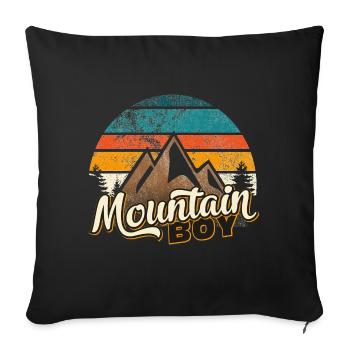 Mountain Boy Partnerlook Shirt Montagnes Hommes Retro - Housse de coussin décorative 45 x 45 cm - noir - Devant