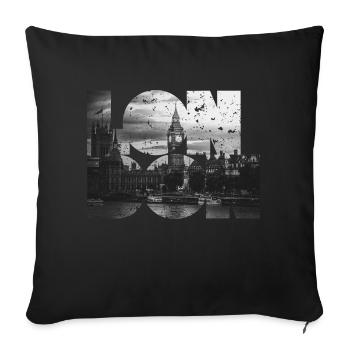 London - Sofa pillowcase 17,3'' x 17,3'' (45 x 45 cm) - black - Front