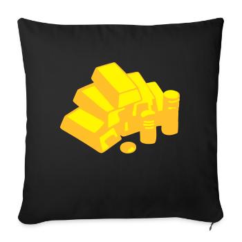 Money, Gold - Sofa pillowcase 17,3'' x 17,3'' (45 x 45 cm) - black - Front