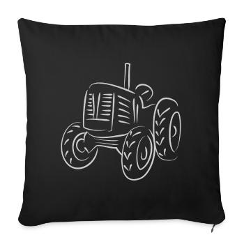Tractor Drawing - Sofa pillowcase 17,3'' x 17,3'' (45 x 45 cm) - black - Front