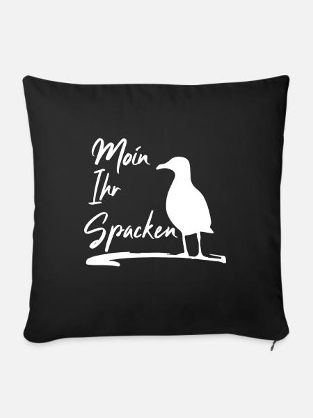 Moin Ihr Spacken - Sofakissenbezug 45 x 45 cm - Schwarz