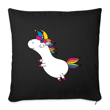 Licorne Carnival Fool Cap Rainbow Party LGBT - Housse de coussin décorative 45 x 45 cm - noir - Devant